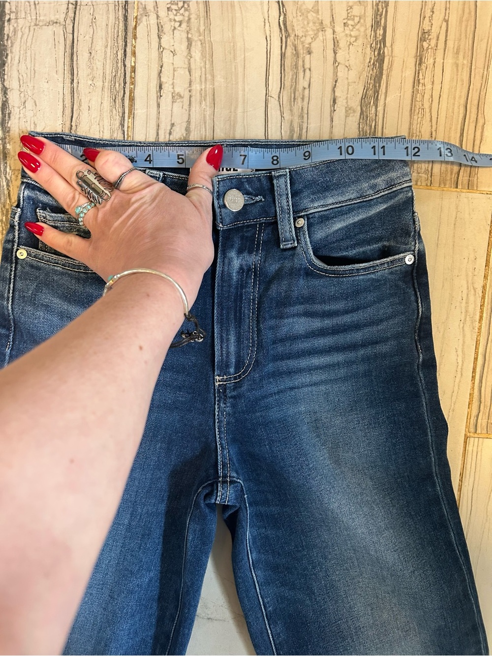 Like New PAIGE Atley Ankle Flare Cropped High Rise Stretch Jeans - Picture 12 of 16